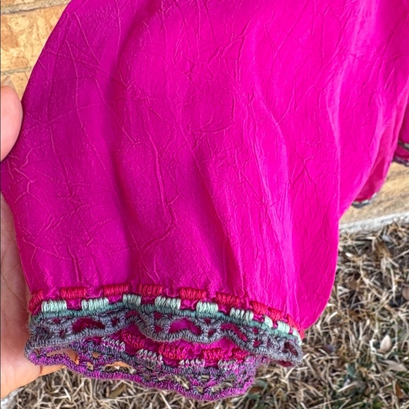 Johnny Was Magenta Embroidered Blouse - Picture 5 of 9